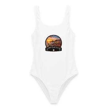 Cabo San Lucas Mexiko Strand Urlaub Vintage - Frauen Badeanzug - Weiß - Vorne - AI Model Female 172 dark (172cm)