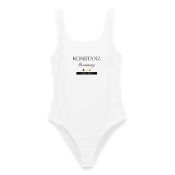 Konstanz Deutschland Souvenir Reise minimalistisch - Frauen Badeanzug - Weiß - Vorne - AI Model Female 172 dark (172cm)