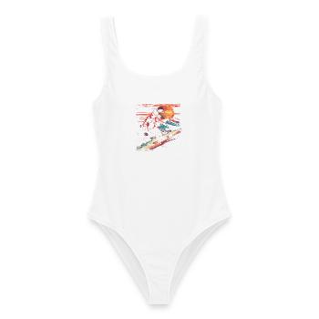 Snowboarder Vaporwave - Frauen Badeanzug - Weiß - Vorne - AI Model Female 172 dark (172cm)