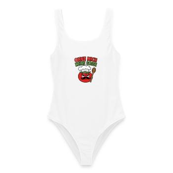 Ohne mich keine Soße grantige Tomate Koch Design - Frauen Badeanzug - Weiß - Vorne - AI Model Female 172 dark (172cm)
