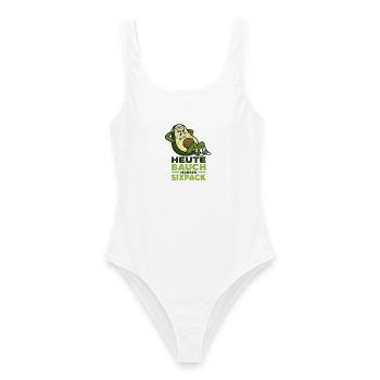 Heute Bauch morgen Sixpack schwitzende Avocado - Frauen Badeanzug - Weiß - Vorne - AI Model Female 172 dark (172cm)