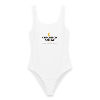 Chronisch Offline - Frauen Badeanzug - Weiß - Vorne - AI Model Female 172 dark (172cm)