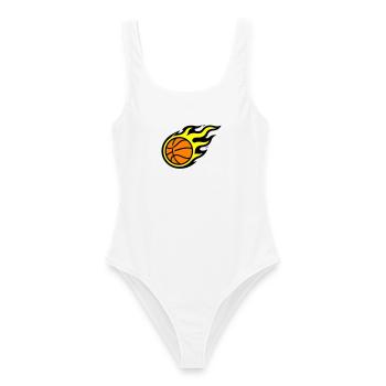 Basketball Flamme Symbol - Frauen Badeanzug - Weiß - Vorne - AI Model Female 172 dark (172cm)