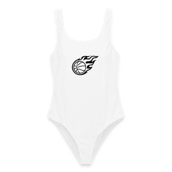 Basketball Flamme Symbol - Frauen Badeanzug - Weiß - Vorne - AI Model Female 172 dark (172cm)