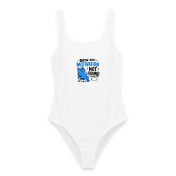 FEHLER 404: MOTIVATION NICHT GEFUNDEN – Chat Geek - Frauen Badeanzug - Weiß - Vorne - AI Model Female 172 dark (172cm)