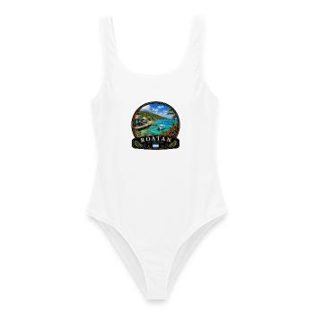 Roatán Honduras Karibik Insel Urlaub Vintage - Frauen Badeanzug - Weiß - Vorne - AI Model Female 172 dark (172cm)