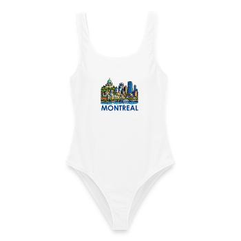Montreal Skyline am Fluss - Frauen Badeanzug - Weiß - Vorne - AI Model Female 172 dark (172cm)