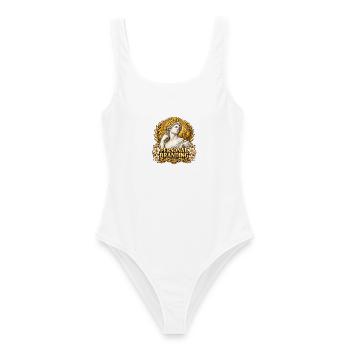 Klassisches Personal Branding Wappen - Frauen Badeanzug - Weiß - Vorne - AI Model Female 172 dark (172cm)