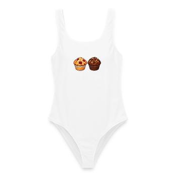 Muffin-Duo Himbeer Schoko - Frauen Badeanzug - Weiß - Vorne - AI Model Female 172 dark (172cm)