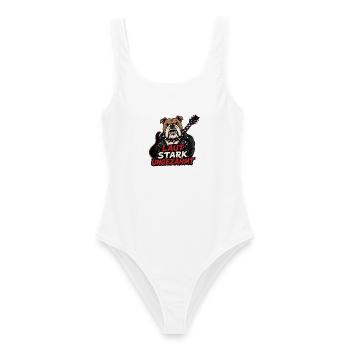 Laut stark ungezähmt Bulldogge Rocker Design - Frauen Badeanzug - Weiß - Vorne - AI Model Female 172 dark (172cm)