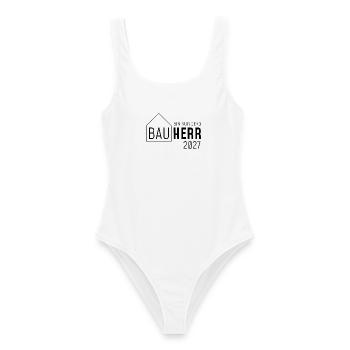 Bauherr 2027 - bin nur Deko - Frauen Badeanzug - Weiß - Vorne - AI Model Female 172 dark (172cm)