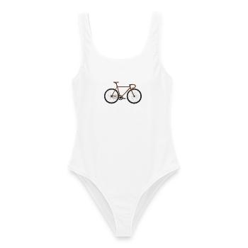 Fixie Bike braun - Frauen Badeanzug - Weiß - Vorne - AI Model Female 172 dark (172cm)