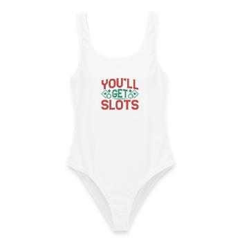 Gambling Fan You´ll Get Slots Casino - Frauen Badeanzug - Weiß - Vorne - AI Model Female 172 dark (172cm)