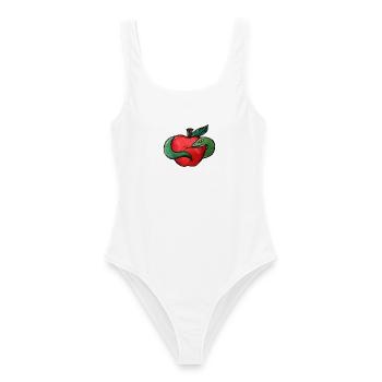 Karmesinapfel-Schlange - Frauen Badeanzug - Weiß - Vorne - AI Model Female 172 dark (172cm)