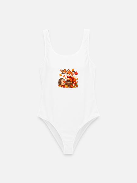 Herbst Waldtiere - Frauen Badeanzug - Weiß