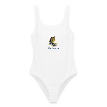 Nilschätze Pharao Profil Logo - Frauen Badeanzug - Weiß - Vorne - AI Model Female 172 dark (172cm)