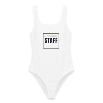 Staff Stempel Retro - Personal Service Look - Frauen Badeanzug - Weiß - Vorne - AI Model Female 172 dark (172cm)