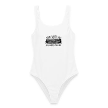 Papa Tastatur Lustiges Vatertag Geschenk Shirt - Frauen Badeanzug - Weiß - Vorne - AI Model Female 172 dark (172cm)