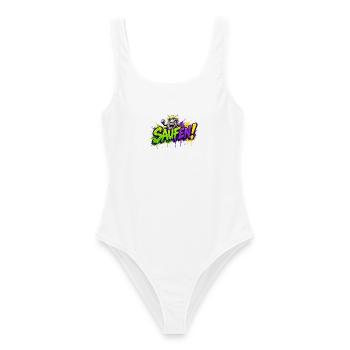 Saufen Neon Graffiti Bierkan - Frauen Badeanzug - Weiß - Vorne - AI Model Female 172 dark (172cm)