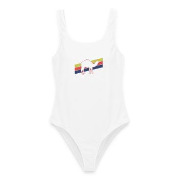 Kamel Silhouette Retro Style - Frauen Badeanzug - Weiß - Vorne - AI Model Female 172 dark (172cm)
