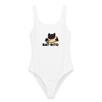 Bat-Rito Taco-Bat Cartoon - Frauen Badeanzug - Weiß - Vorne - AI Model Female 172 dark (172cm)