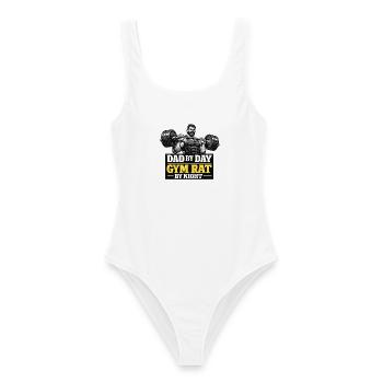 Gym Dad By Day Gym Rat By Night Motiv - Frauen Badeanzug - Weiß - Vorne - AI Model Female 172 dark (172cm)