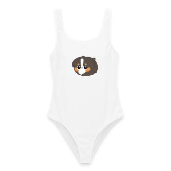 Chibi Berner Bergwelpe - Frauen Badeanzug - Weiß - Vorne - AI Model Female 172 dark (172cm)
