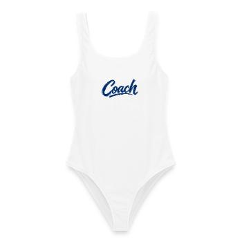 Coach - Trainer - Training - Sport - Frauen Badeanzug - Weiß - Vorne - AI Model Female 172 dark (172cm)