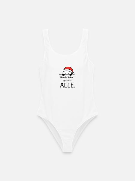 Hab die Kekse getestet. ALLE. | Weihnachtshumor - Frauen Badeanzug - Weiß