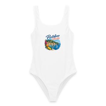 Portofino Dolce Vita Küste - Frauen Badeanzug - Weiß - Vorne - AI Model Female 172 dark (172cm)