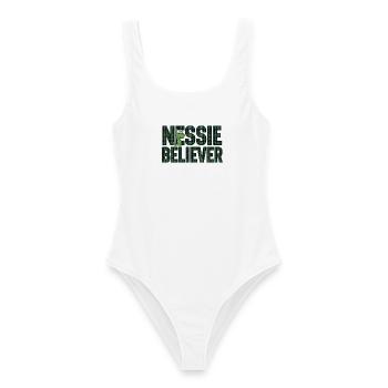 Nessie Believer - Frauen Badeanzug - Weiß - Vorne - AI Model Female 172 dark (172cm)