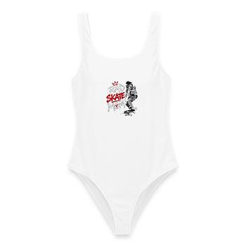 Cool Skater Mom mit Baby - Skateboarding - Frauen Badeanzug - Weiß - Vorne - AI Model Female 172 dark (172cm)