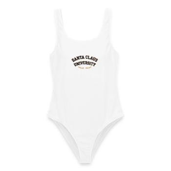 Santa Claus Universität Emblem - Frauen Badeanzug - Weiß - Vorne - AI Model Female 172 dark (172cm)