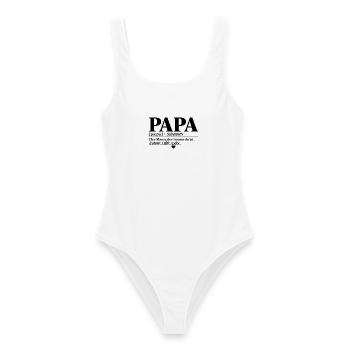 Papa Definition: Der Mann, der immer da ist  - Frauen Badeanzug - Weiß - Vorne - AI Model Female 172 dark (172cm)