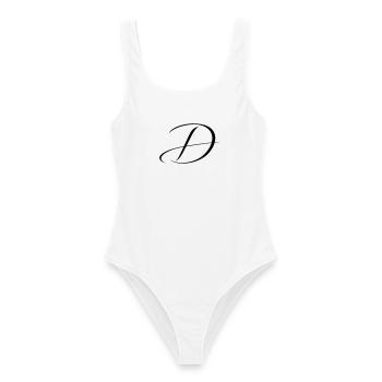 Name mit D Initiale für Daniel David Diana Dennis - Frauen Badeanzug - Weiß - Vorne - AI Model Female 172 dark (172cm)