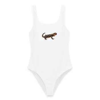 Leuchtender Flecken Salamander - Frauen Badeanzug - Weiß - Vorne - AI Model Female 172 dark (172cm)