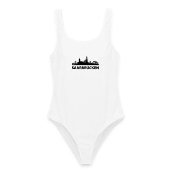 Saarbrücken Skyline - Frauen Badeanzug - Weiß - Vorne - AI Model Female 172 dark (172cm)