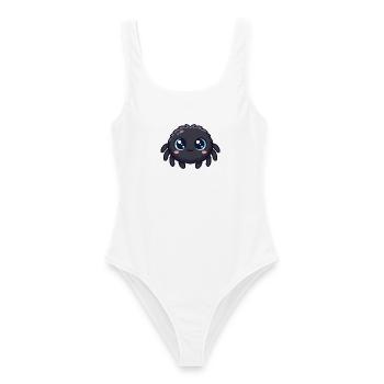 Niedliche, süße Cartoon-Spinne mit großen blauen Augen - Frauen Badeanzug - Weiß - Vorne - AI Model Female 172 dark (172cm)