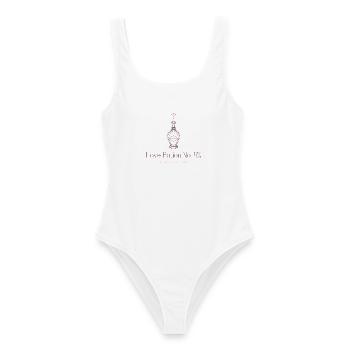 Love Potion No. 9% – Lustiges Liebestrank Design  - Frauen Badeanzug - Weiß - Vorne - AI Model Female 172 dark (172cm)