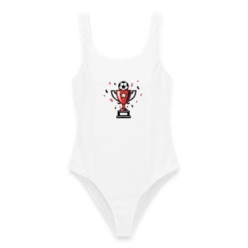 Fussball Pokal Sieger Icon - Frauen Badeanzug - Weiß - Vorne - AI Model Female 172 dark (172cm)