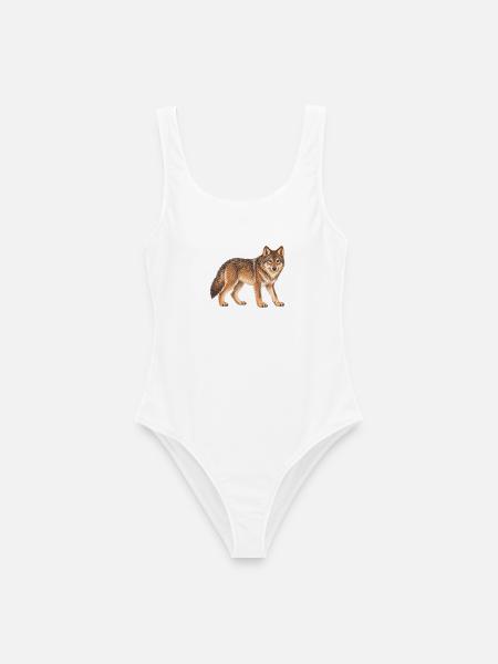 Wolf - Frauen Badeanzug - Weiß