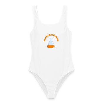 Lösungsorientierter Labbecher Grafik - Frauen Badeanzug - Weiß - Vorne - AI Model Female 172 dark (172cm)