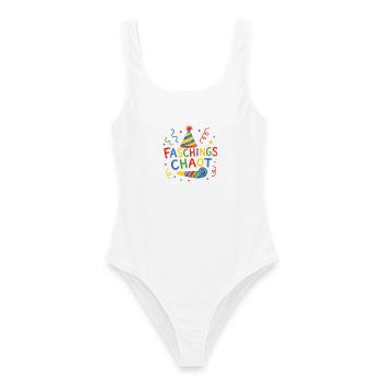 Faschings Chaot Karneval Kinder Party Spruch Shirt - Frauen Badeanzug - Weiß - Vorne - AI Model Female 172 dark (172cm)