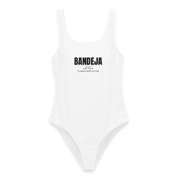 Bandeja — Das Brett | Echter Padel-Wortschatz - Frauen Badeanzug - Weiß - Vorne - AI Model Female 172 dark (172cm)