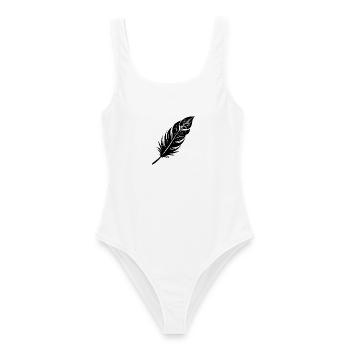 Turkey Feather - Frauen Badeanzug - Weiß - Vorne - AI Model Female 172 dark (172cm)