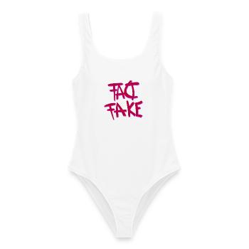 Graffiti Fake Statement Design - Frauen Badeanzug - Weiß - Vorne - AI Model Female 172 dark (172cm)