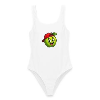Spritziger Apfel mit Snapback - Frauen Badeanzug - Weiß - Vorne - AI Model Female 172 dark (172cm)