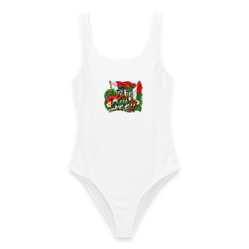 Kai Vee Tropical Flag Design - Frauen Badeanzug - Weiß - Vorne - AI Model Female 172 dark (172cm)