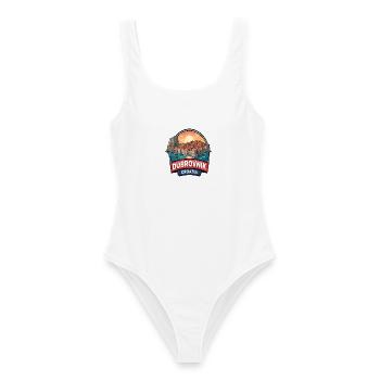 Dubrovnik Kroatien Reiseabzeichen Altstadt-Meer Geschenk - Frauen Badeanzug - Weiß - Vorne - AI Model Female 172 dark (172cm)