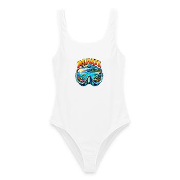 Maui Hawaii Taucher Schnorcheln Urlaub - Frauen Badeanzug - Weiß - Vorne - AI Model Female 172 dark (172cm)